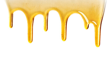 Honey dripping seamlessly repeatable from the top over white with copyspace and text, Organic product from the nature for healthy with traditional style, PNG transparency