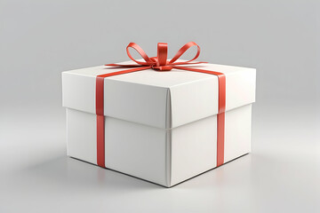 3d rendering of minimalist gift box on white background