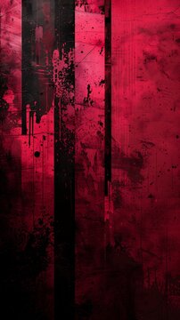red clock gears war cover abstract paint color splotches magenta colors walls pink guilty crown against curtain black background disorder matter solid