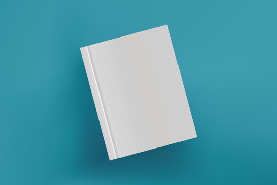 Book cover Mockup on sky blue background. 3D illustration. magazine Mockup template ready for your design