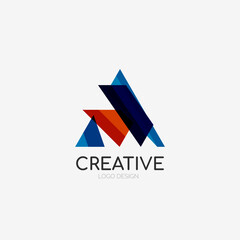 Triangle abstract logo, business emblem icon