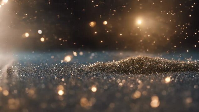 Bokeh footage with sand particles spreading everywhere