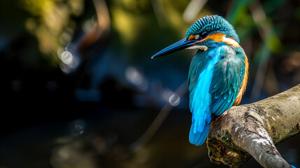 Kingfisher_perched_by_a_river_wildlife