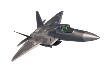 Fototapeta na wymiar 3D Rendering F-22 Raptor Military 5th Generation Stealth Air Superiority Fighter high quality transparent image 