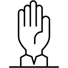 Hand Raised Icon. Volunteer Available to Help Pictogram Graphic Illustration. Isolated Simple Line Icon For Infographic, App and Web Button.
