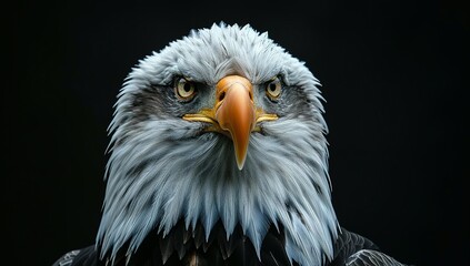 Fototapeta premium Bald eagle. Bird portrait. three-piece feather freedom headshot.