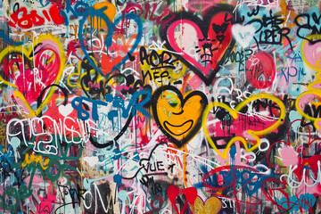 Fototapeta na wymiar Urbaner Ausdruck: Kreativer Graffiti-Hintergrund für Streetart-Liebhaber