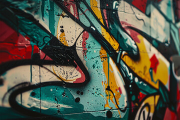 Urbaner Ausdruck: Kreativer Graffiti-Hintergrund für Streetart-Liebhaber - obrazy, fototapety, plakaty