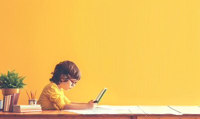 Education, self-directed learning, children, books, reading, children, care, childcare, school, after-school learning, workbooks, publicity, banner