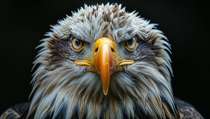Obraz premium Bald eagle. Bird portrait. three-piece feather freedom headshot.