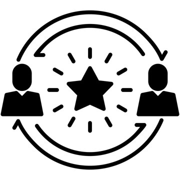 Loyalty Icon. Client Best Experience Pictogram Graphic Illustration. Isolated Simple Solid Icon For Infographic, App and Web Button.
