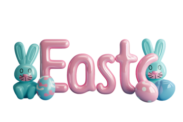 Pink and Blue Balloon With Foster Text