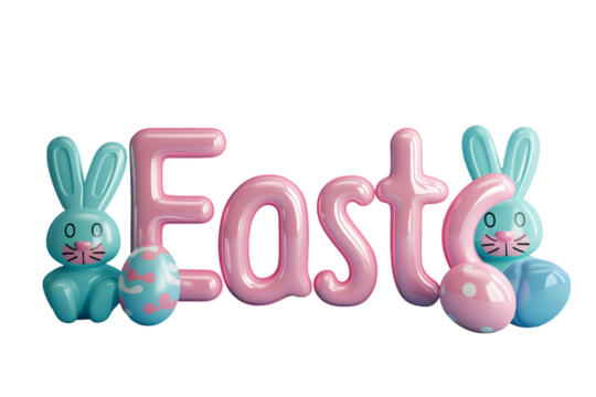 Pink and Blue Balloon With Foster Text