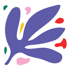 Aesthetic Tileable Flower Matisse Shape in Vibrant Color
