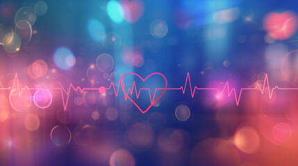 Magical heartbeat chart digital drawing on blurred clinic background