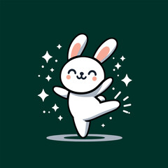 Cute Dancing Bunny - Happy Easter 