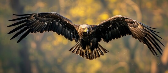 Obraz premium Graceful Dove in Flight with Elegant Wings Spread Out - Concept of Freedom and Serenity