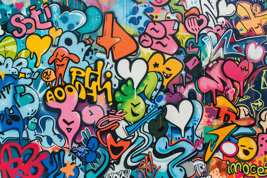 Urbaner Ausdruck: Kreativer Graffiti-Hintergrund f&uuml;r Streetart-Liebhaber