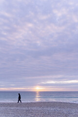 Fototapeta premium Morning beach view with clouds