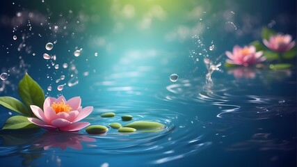 water lily flower - obrazy, fototapety, plakaty