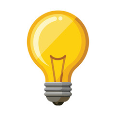 Vector Classic Light Bulb on White Background