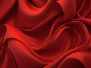 Smooth 3d realistic flowing red fabric background
