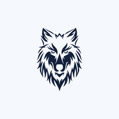 Obraz premium Luxury wolf head logo template mascot symbolabstract for Vector Vintage Design Element