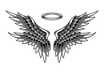 vector angel wings tattoo 