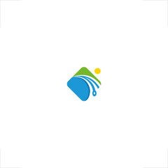 mountain valley river stream logo