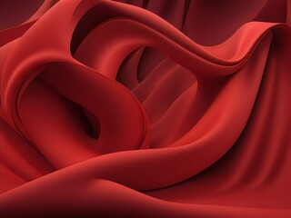 Smoot 3d realistic flowing red fabric background