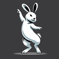 Fototapeta na wymiar Cute Dancing Bunny - Happy Easter 