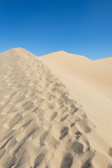 Footprints in the sand at the Mesquite Flat Sand Dunes, Death Valley National Park, California