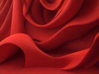 Smoot 3d realistic flowing red fabric background