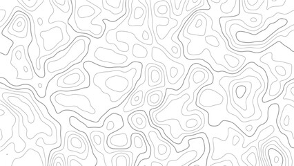 Topographic map background geographic line map with elevation assignments. Modern design with White background with topographic wavy pattern design.paper texture Imitation of a geographical map - obrazy, fototapety, plakaty