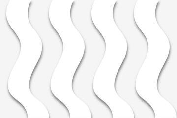 White and gray gradient background with wavy lines. Vector illustration. Pro Vector