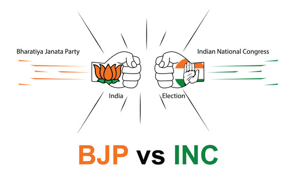 BJP vs Indian National Congress conflict with fist power
