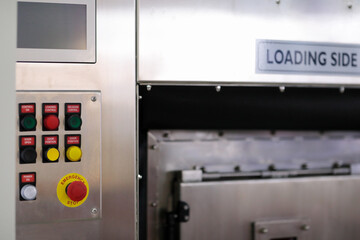 control panel of hygienic barrier washer extractor