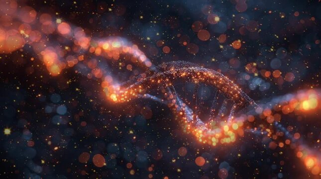 DNA strands background blur