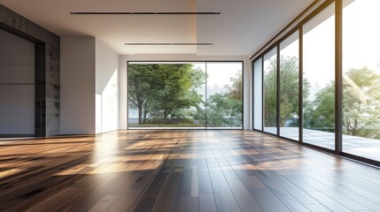 empty minimal home interior, natural light 