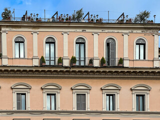 Obraz premium Street photography old-ancient monument around Rome-Italy-Europe with typical color, stone, bricks, doors, windows, arches,...
