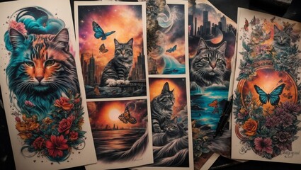 ,tattoo painting ,cate tattoo,painting on the window