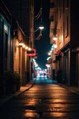 Street at night in Bokeh background