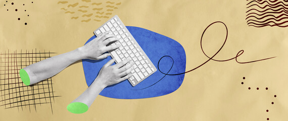 Person using a computer keyboard
