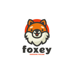 Vector Logo Illustration Fox Mascot Cartoon Style.