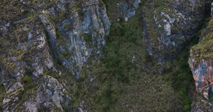 Amazing b&iacute;g shot with drone 4k from the Andes area in Ayacucho Peru, of the famous turquoise Lake Millpu located between mountains in the afternoon