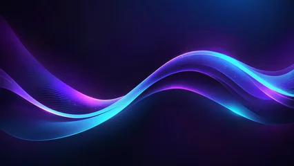 Deurstickers Dark abstract background with glowing wave © artmozai