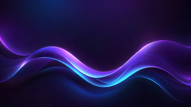 Dark abstract background with glowing wave