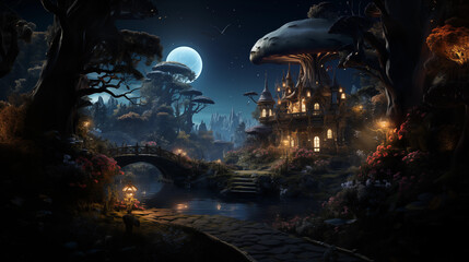 Obraz premium Fantastic magic forest