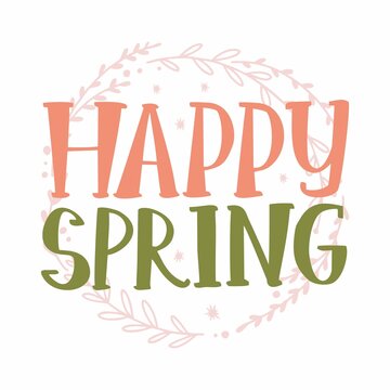 Lettering Happy Spring