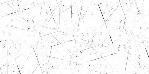 Halftone monochrome grunge random lines texture. Abstract decorative background with straight stripes. Chaotic graphic pattern. Vector illustration.
